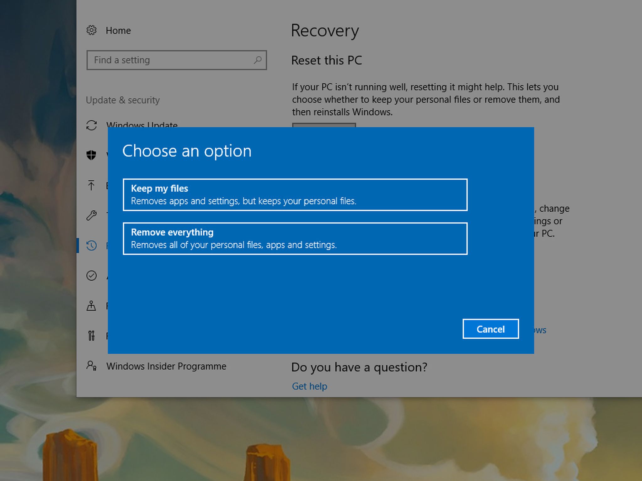reset pc